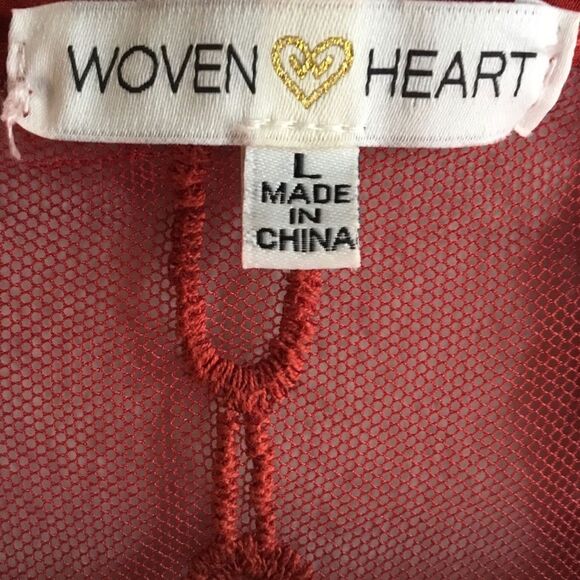 Lagenlook witchy dark orange/red cover up duster embroidered all over pattern - Picture 3 of 6